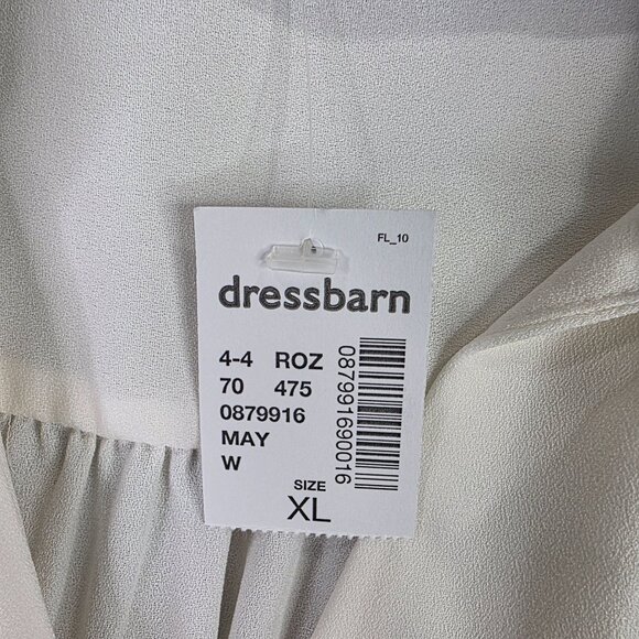 Womens Roz & Ali White Sheer Sleeveless Blouse Pockets V Neck Polyester Size XL - Picture 5 of 10